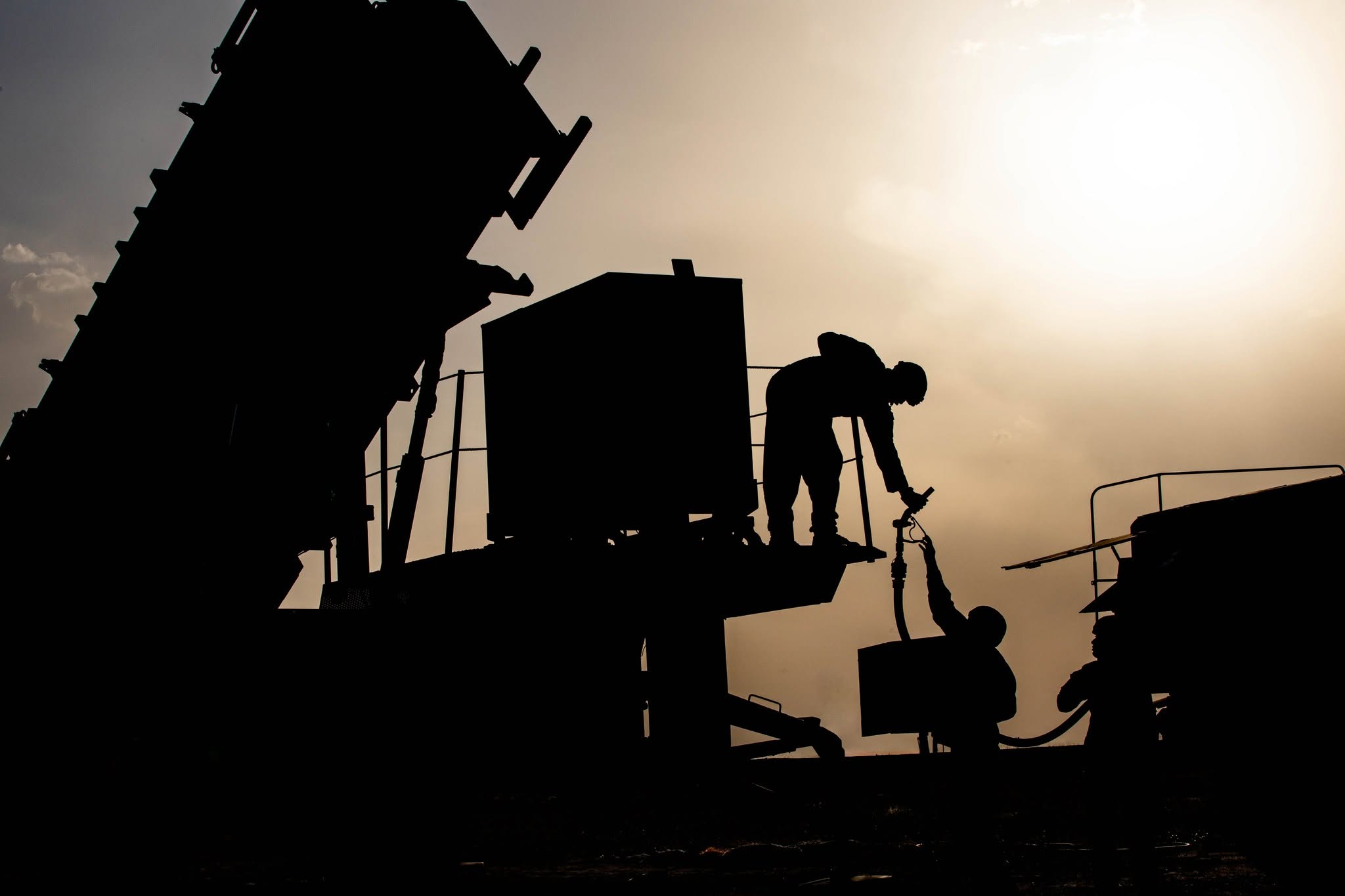 Patriot air-defense system at dusk (US CENTCOM)